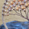 Handcrafted tree of life wall hanging, wood bead and wire hoop art